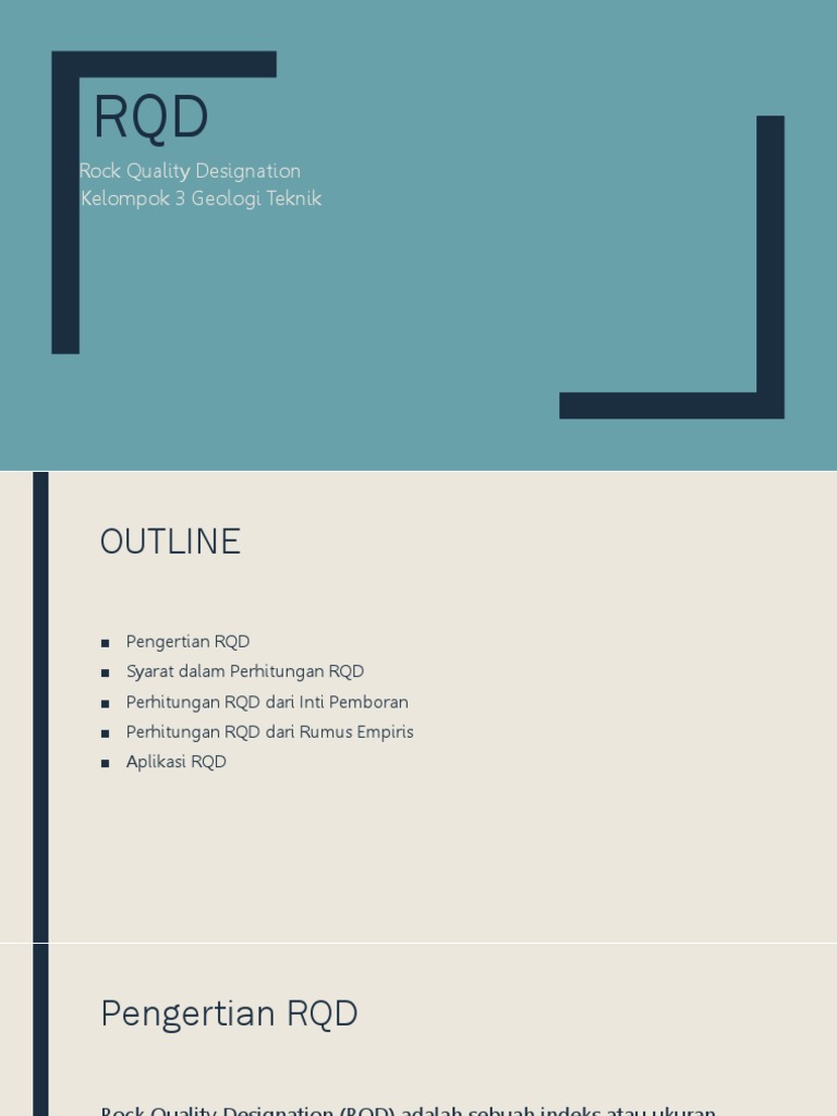 Pengertian dan Perhitungan RQD | PDF | Sains & Matematika | Teknologi ...