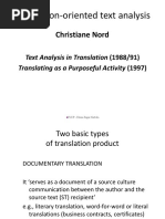 Translation-Oriented Text Analysis: Christiane Nord