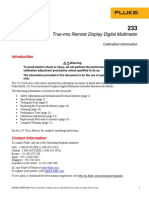 True-Rms Remote Display Digital Multimeter: Calibration Information