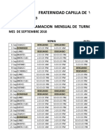 Monthly Shift Schedule