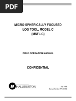 Micro Spherically Focused Log Tool, Model C (MSFL-C) : Field Operation Manual