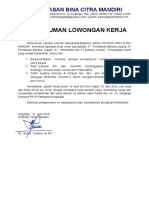 PENGUMUMAN LOWONGAN KERJA