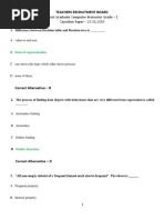 Teachers Recruitment Board Post Graduate Computer Instructor Grade - 1 Question Paper - 27.06.2019