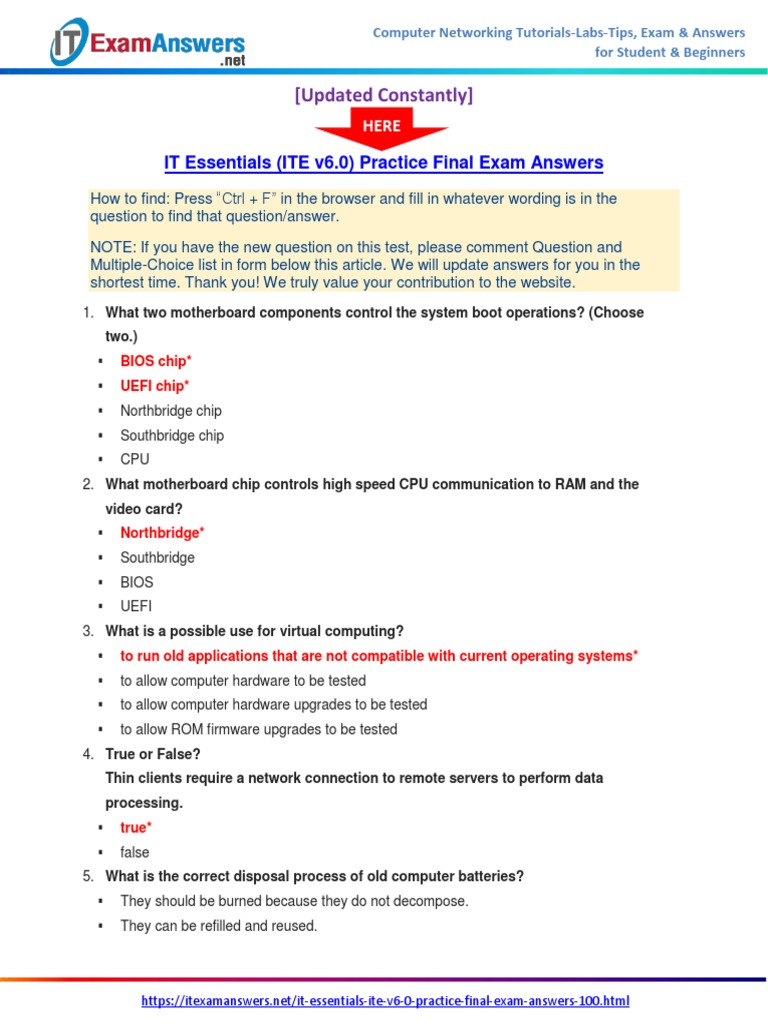 Cisco Ite 5 0 Chapter 12 Exam Answers