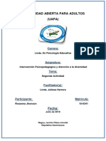 Segunda Actividad Intervencion Psi y Atencion a La Diversidad