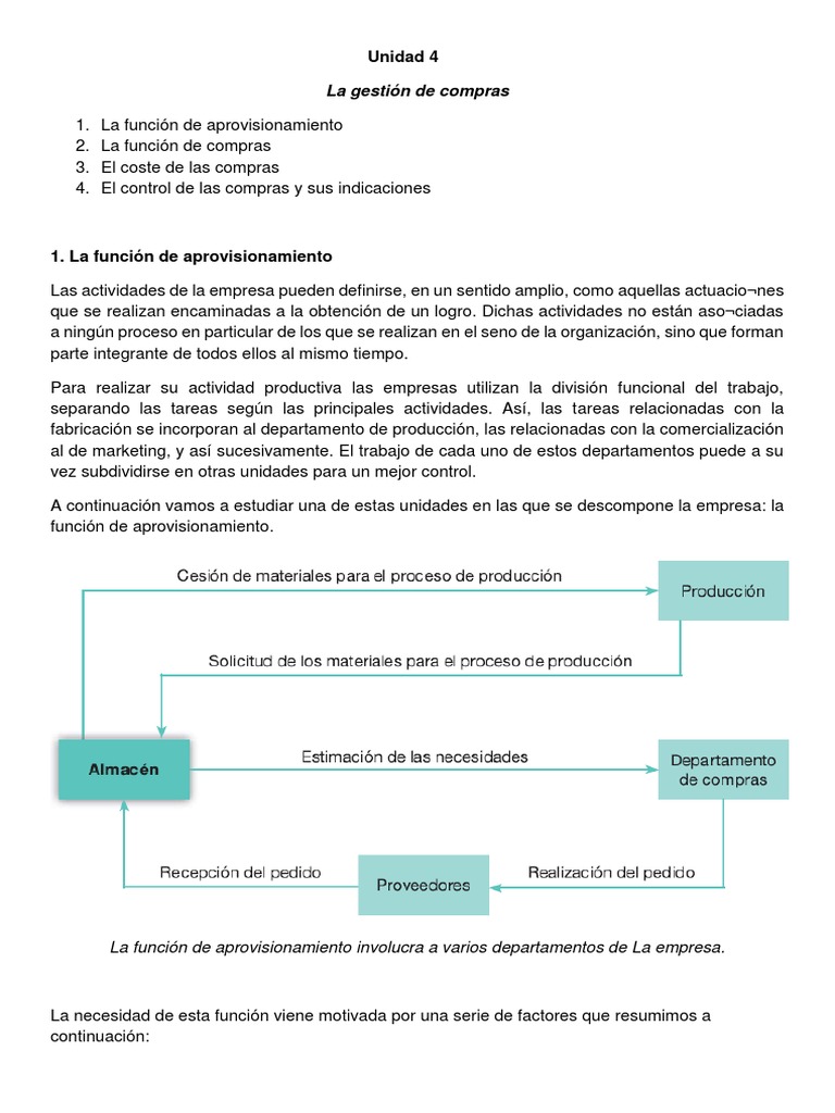 Gestión de Compras y Aprovisionamiento | PDF | Obtención | Calidad ...