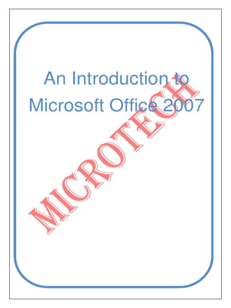 Introduction to Microsoft Office 2007 | PDF | Microsoft Excel | Spreadsheet