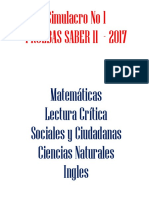 Simulacro No 1 - Lectura Crítica, Ciencias Naturales e Inglés