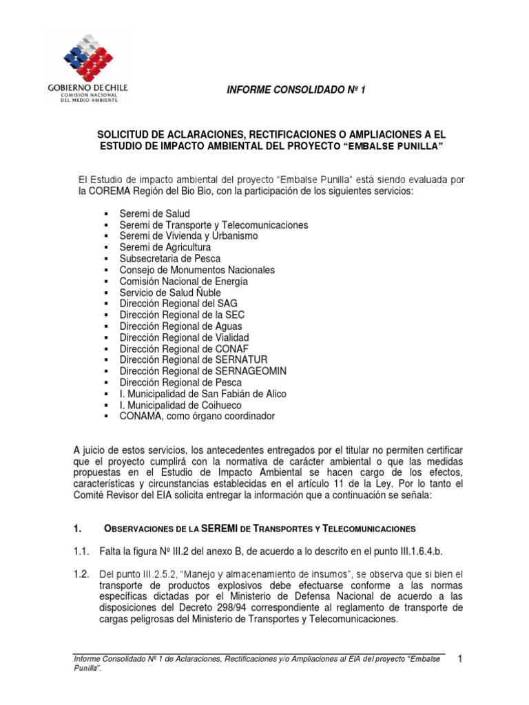 Consolidado | PDF | Evaluación de impacto ambiental | Reservorio