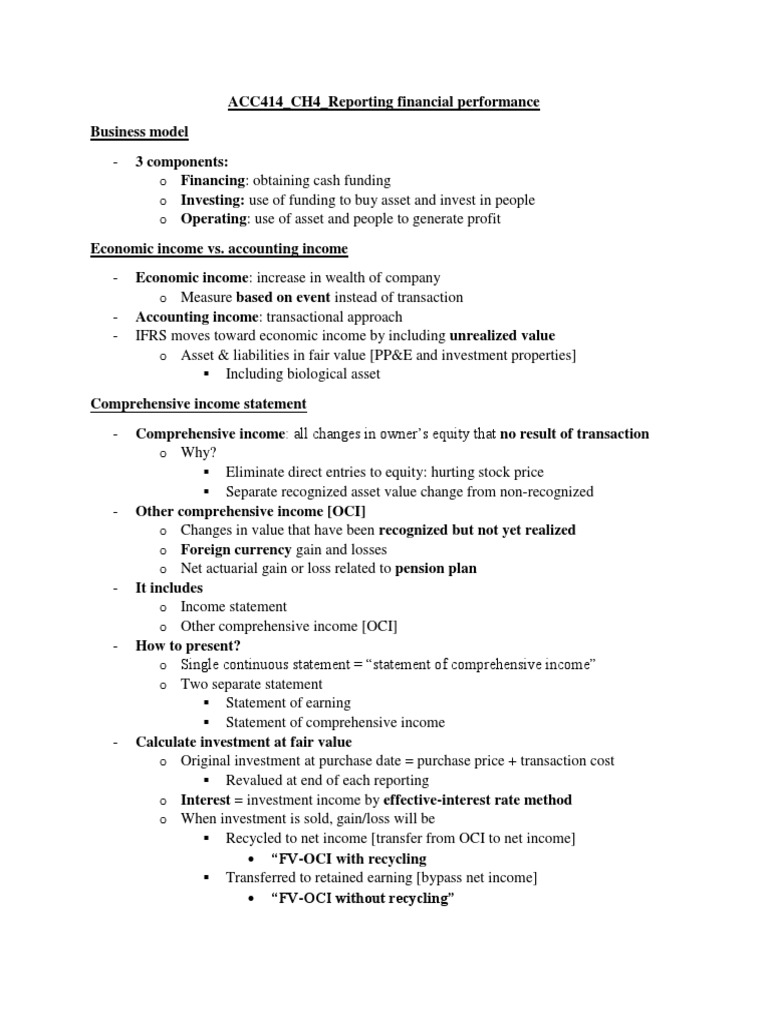 ACC414 CH4 Reporting Financial Performance | PDF | Income Statement ...