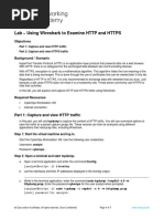 4.6.6.5 Lab - Using Wireshark To Examine HTTP and HTTPS Traffic