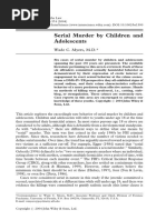 Serial Murder by Children and Adolescents: Wade C. Myers, M.D.