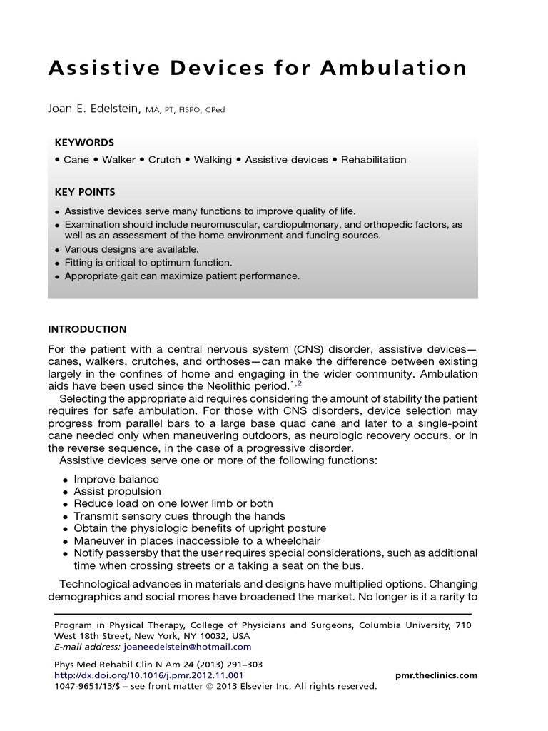 Assistive Devices for Safe Ambulation | PDF