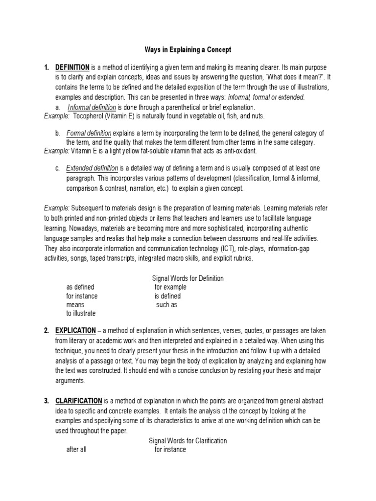 WHAT IS THE DIFFERENCE BETWEEN DEFINING AND EXPLAINING intelligence overview