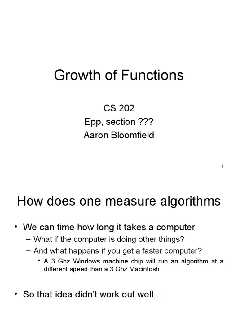 22 Growth of Functions | PDF | Theoretical Computer Science | Computer ...