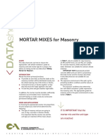 Mortar Mixes For Masonry: It Is Important That The Mortar Mix and The Unit Type Are Matched