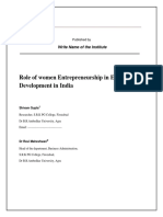 Role of Women Entrepreneurship in India's Economic Development