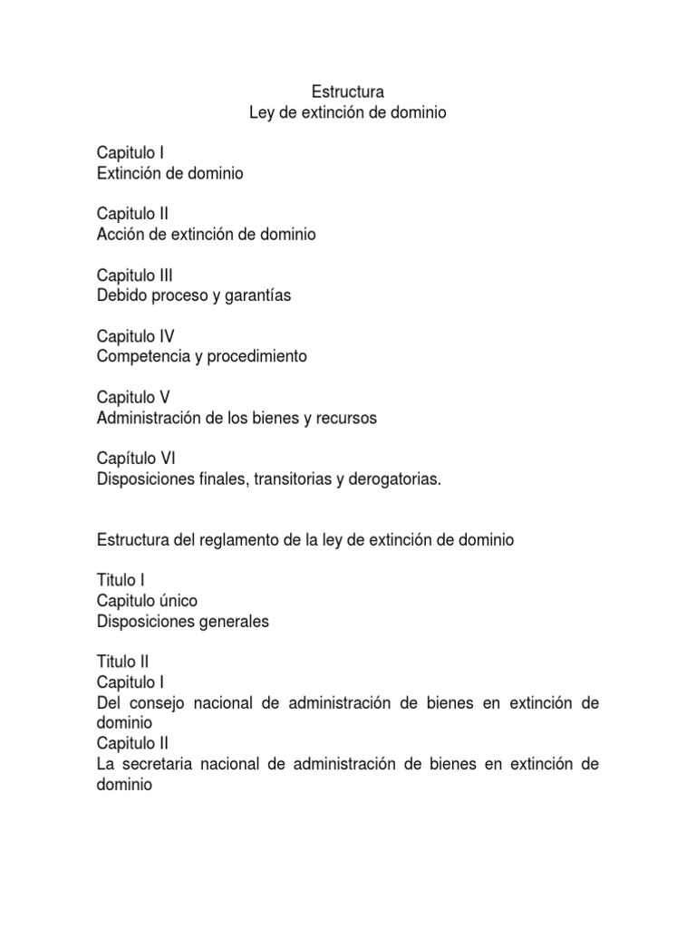 Estructura de la Ley de Extinción de Dominio | PDF