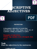 Descriptive & Quantitative Adjectives For Students