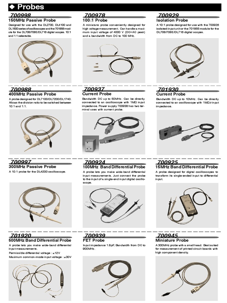 Probes: 150Mhz Passive Probe 100:1 Probe Isolation Probe | PDF ...
