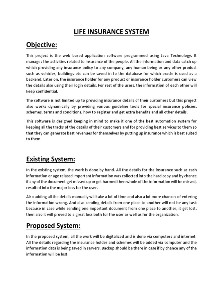 Life Insurance Management System Abstract | Download Free PDF | Web ...