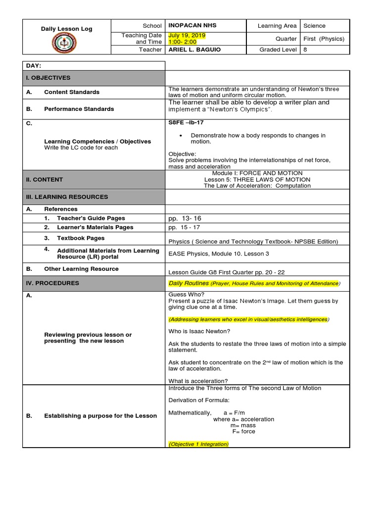 The Learner Shall Be Able To Develop A Writer Plan and Implement A ...