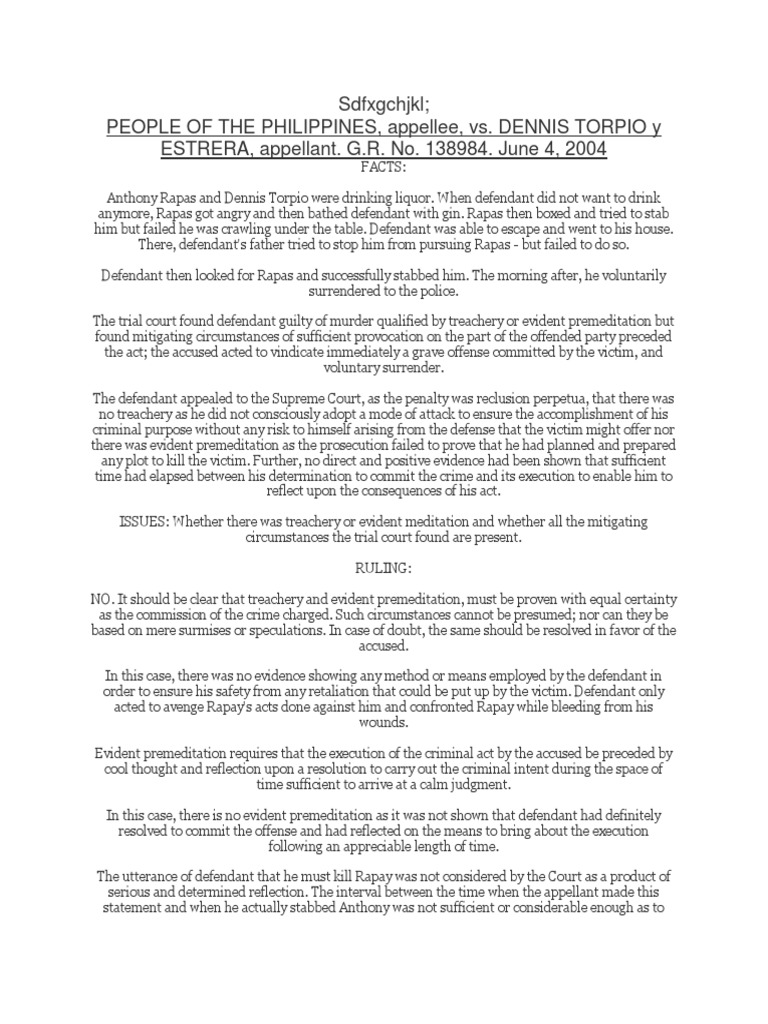 Supreme Court Ruling on Homicide Case | PDF | Murder | Mitigating Factor