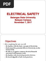 Electrical Safety: Batangas State University Balayan Campus November 7, 2017