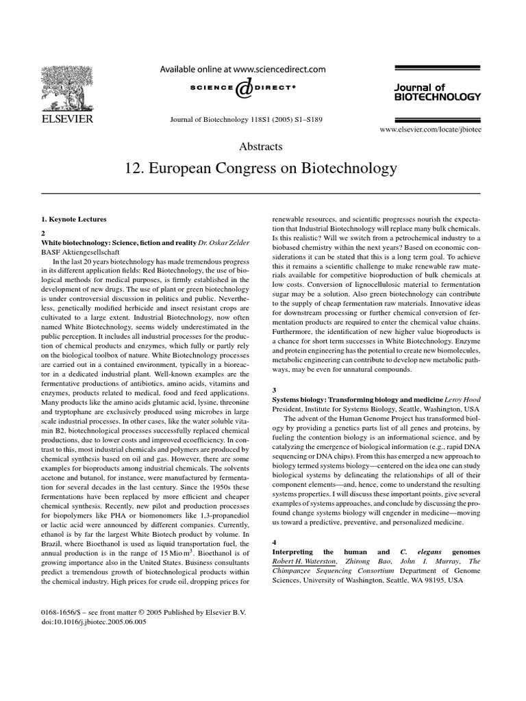 10 1016 J Jbiotec 05 06 005 Pdf Proteomics Biotechnology