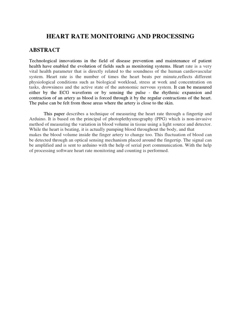 Heart Rate Monitoring and Processing | PDF