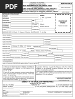 Non-Immigrant Visa Application Form: Foreign Service Post: Embassy of The Philippines, Islamabad, Pakistan