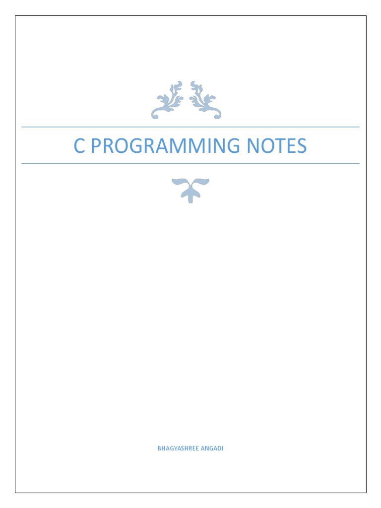 C Programming Complete Notes | Download Free PDF | Parameter (Computer ...