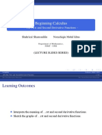 Beginning Calculus: - The First and Second Derivative Functions