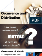 Metals: Occurrence and Distribution