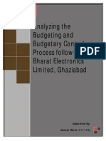 Analyzing The Budgeting and Budgetary Control Process Followed at Bharat Electronics Limited, Ghaziabad