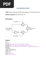 FSK Modulation: Aim: Software Required