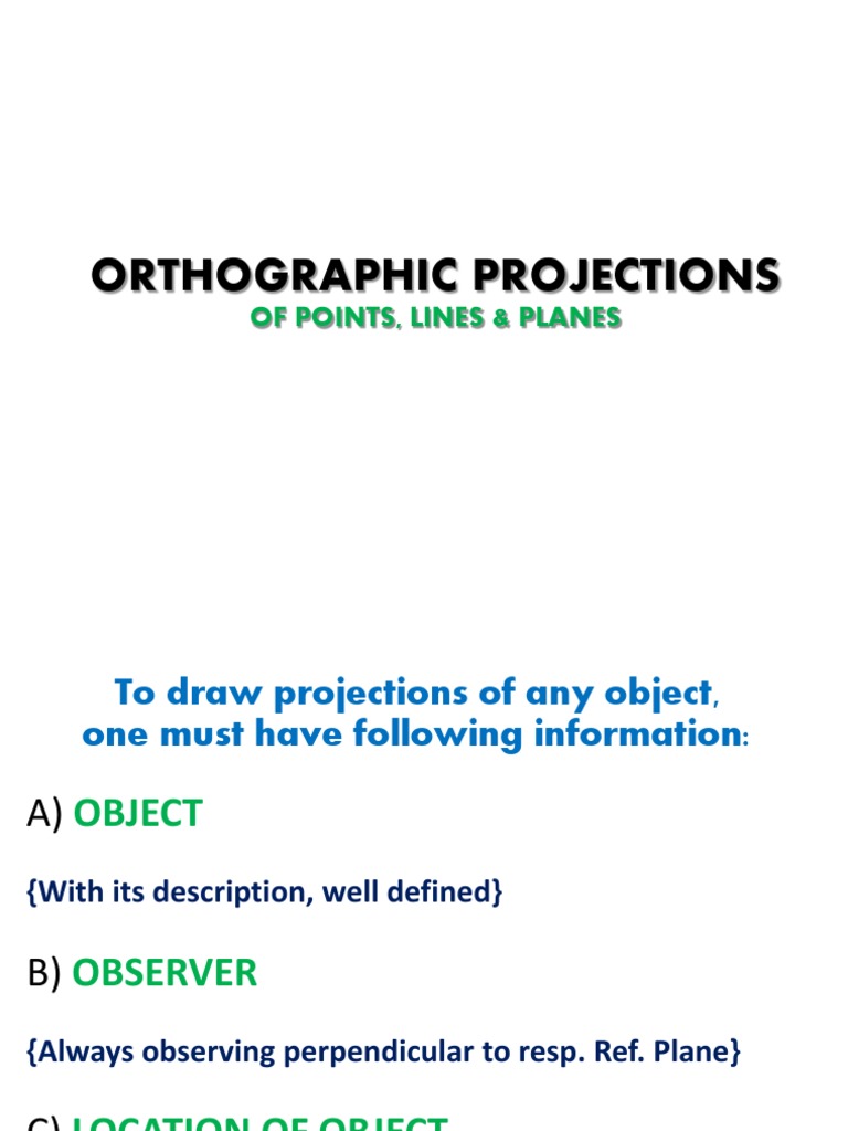 Orthographic Projections of Lines & Planes | PDF | Angle | Cartesian ...