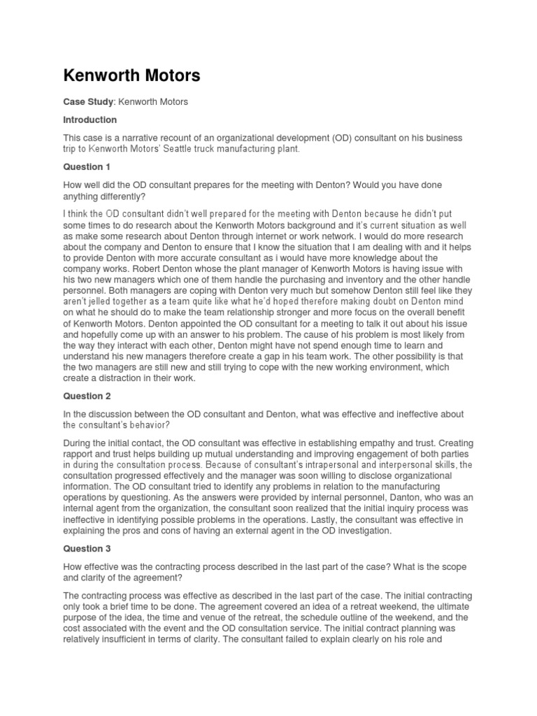 How well did the od consultant prepare for the meeting with denton image