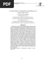 A Critical Study On Punishment With Reference To Section 302 of IPC