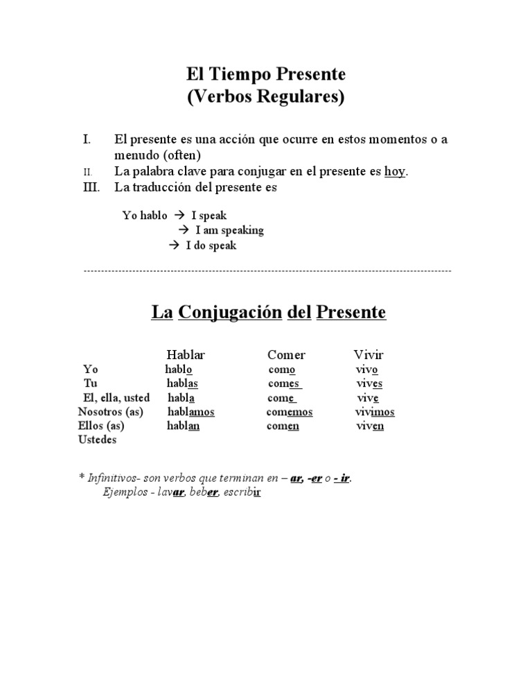 Apuntes El Tiempo Presente | PDF | Artes del Lenguaje y Comunicación