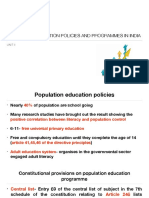Population Education Policies and Programmes