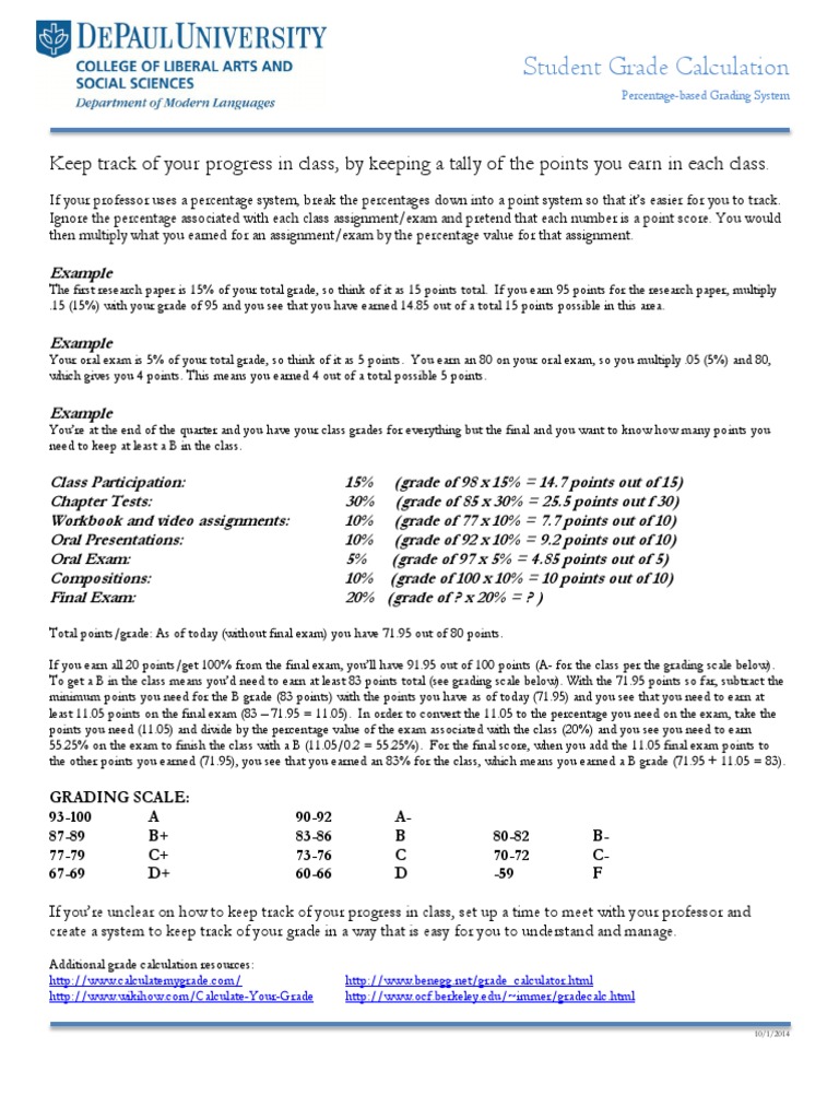 Grade Calculation Guide for Students | PDF | Test (Assessment) | Learning