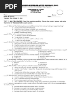 Test in Science 2019-2020