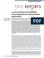 Novel Synthesis of Zno Pmma Nanocomposites For Photocatalytic Applications