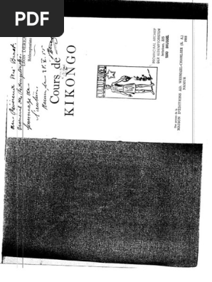 Dereau 1955 Cours De Kikongo Pdf