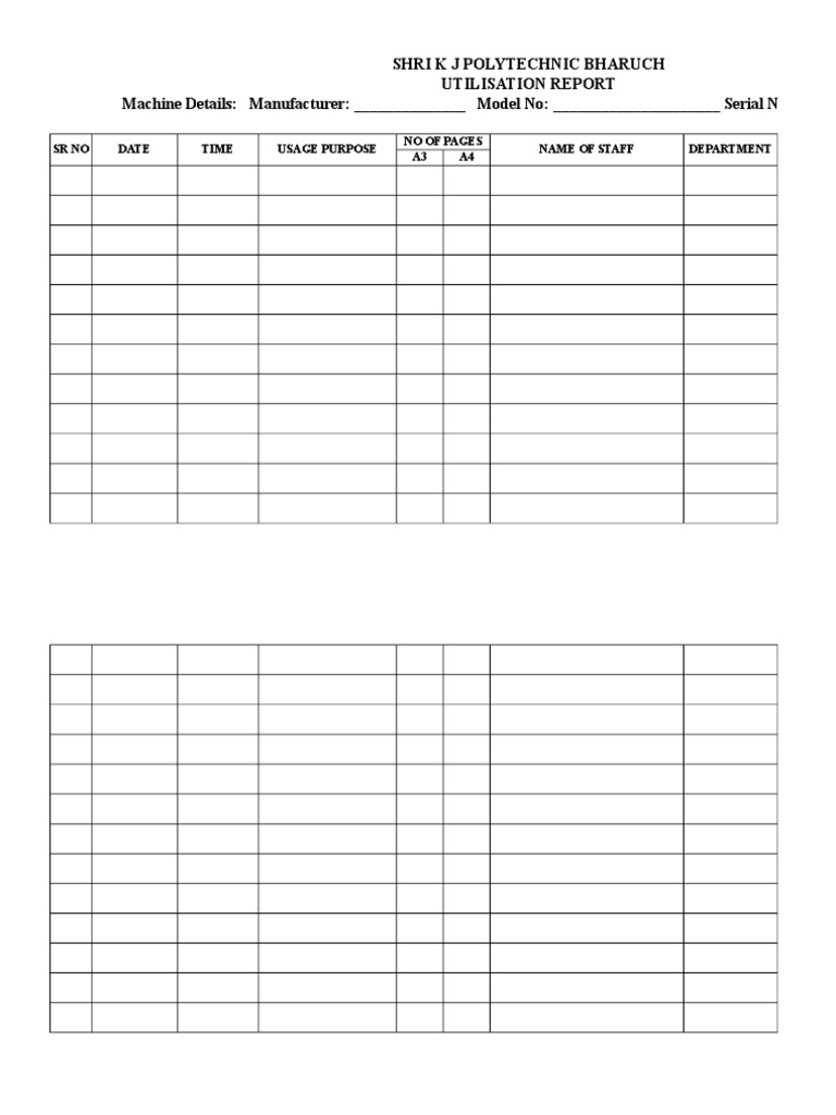 Polytechnic Equipment Usage Report | PDF