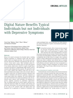 Digital Nature Benefits Typical Individuals but Not Those with Depression