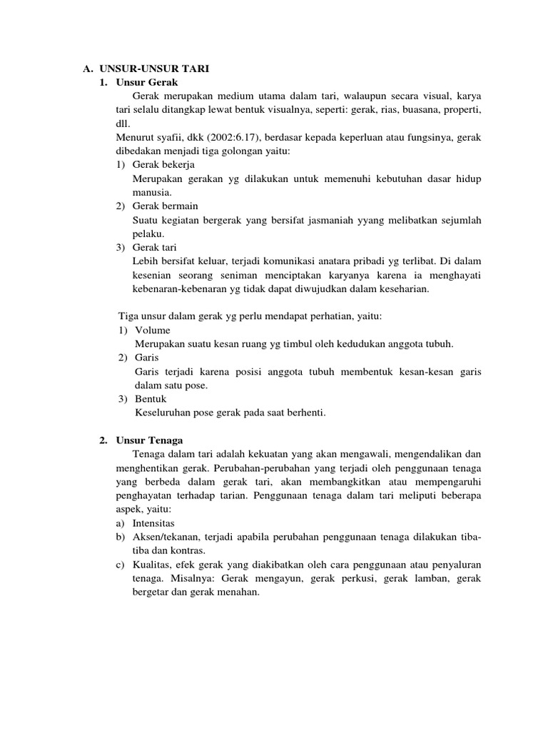 Unsur-Unsur Tari | PDF