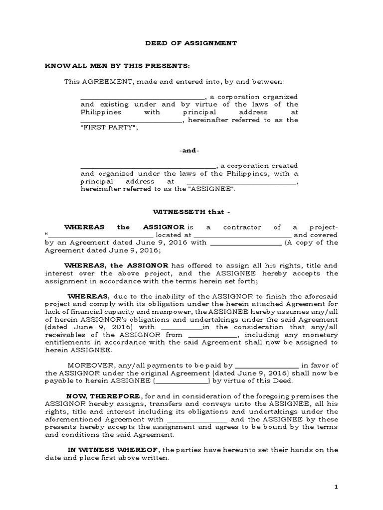 deed of assignment of intellectual property