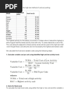 High-Low Method Practice Questions | PDF